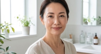 自信に満ちた肌を手に入れたシニア女性