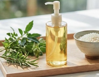 クレンジングオイルと草