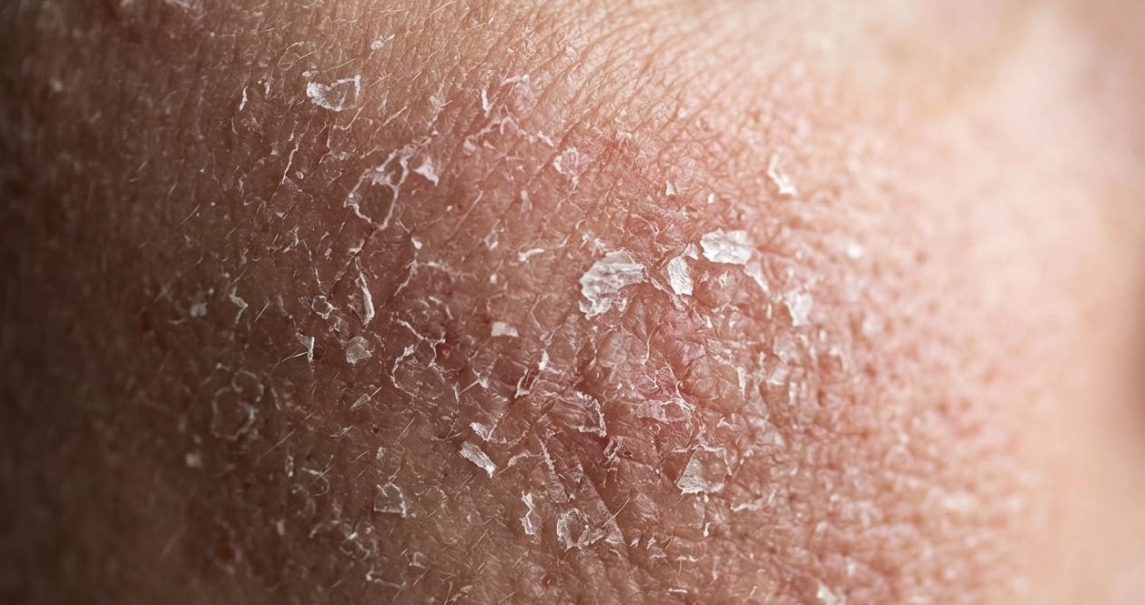 乾燥している肌のドアップ