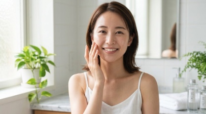 透明感のある美しい肌を手に入れた女性